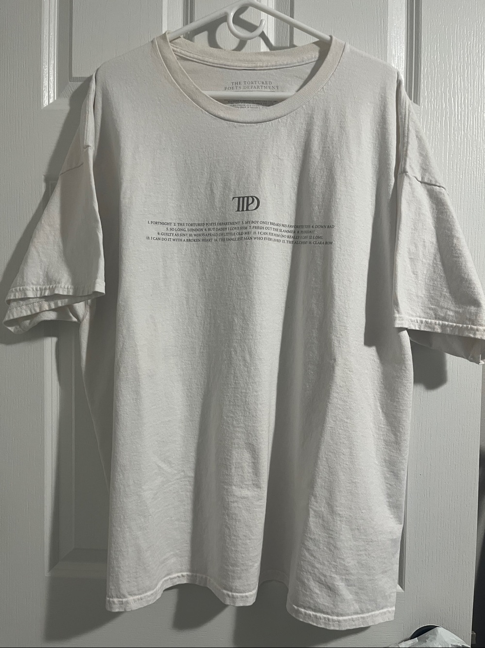 Taylor Swift T Shirt The Tortured Poets Society 3XL White Graphic